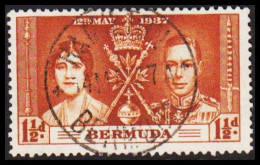 1937. BERMUDA.  Georg VI & Elisabeth.  1½ D Luxus Cancel. (MICHEL 99) - JF537438 - Bermuda
