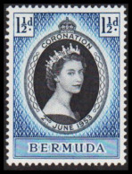1953. BERMUDA Elisabeth Coronation 1½ D Hinged.  (Michel 129) - JF537440 - Bermuda