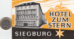 ETIQUETA - STICKER - LUGGAGE LABEL  HOTEL ZUM STERN- SIEGBURG  -   ALEMANIA - ALLEMAGNE - DEUTSCHLAND - Etiquetas De Hotel