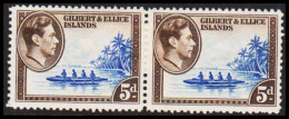 1939. GILBERT & ELLICE ISLANDS. Georg VI & COUNTRY MOTIVES. 5d Canoe In Pair Hinged.  (Michel 44) - JF537456 - Îles Gilbert Et Ellice (...-1979)