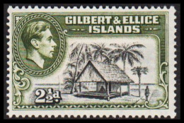 1939. GILBERT & ELLICE ISLANDS. Georg VI & COUNTRY MOTIVES. 2½ D Cottage Hinged.  (Michel 42) - JF537463 - Îles Gilbert Et Ellice (...-1979)