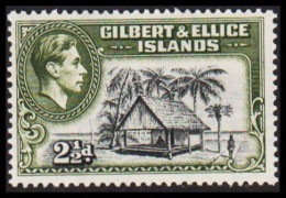 1939. GILBERT & ELLICE ISLANDS. Georg VI & COUNTRY MOTIVES. 2½ D Cottage Never Hinged.  (Michel 42) - JF537464 - Islas Gilbert Y Ellice (...-1979)