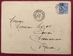 France, Divers Sage Sur Enveloppe TAD CHATEAU-VILLAIN 1.6.1877 - (B3635) - 1877-1920: Semi Modern Period