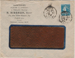 FRANCE - PERFORE  N° 140  SEMEUSE SUR LETTRE PERFORE BB - Briefe U. Dokumente