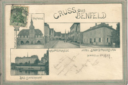 CPA - BENFELD (67) - Carte Gruss Multivues De 1899 - Hôtel De La Ville De Srasbourg Et Bad Siffermann - Benfeld