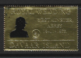 ● Davaar Island 1973 ֍ ROYAL WEDDING ● Westminster Abby ● Lamina D'ORO ● GOLD ● Dentellato ● N. 2410 ● - Local Issues