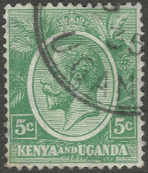 Kenya & Uganda. 1922-27 KGV. 5c Green Used. SG78 - Kenya & Oeganda