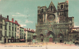 FRANCE - Lyon - Place Et Cathédrale De Saint Jean - ER - Colorisé - Carte Postale Ancienne - Lyon 5