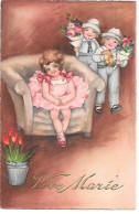 Illustrator - Hannes Petersen - Children, Enfants, Kinder, Bambini, Romance, Romantik, Romanza, Twins, Jumeaux, Flowers - Petersen, Hannes