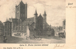 BELGIQUE - Gent - Ancienne Estampe De L'église Saint Nicolas - Carte Postale Ancienne - Gent