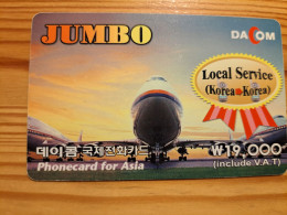 Prepaid Phonecard South Korea, DaCom - Airplane, Jumbo - Corée Du Sud