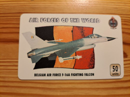 Prepaid Phonecard United Kingdom, Unitel - Airplane, Air Forces Of The World, Belgium, F-16A Fighting Falcon - Emissions Entreprises