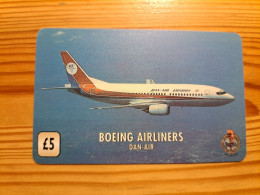 Prepaid Phonecard United Kingdom, Unitel - Airplane, Boeing Airlines, Dan Air - Bedrijven Uitgaven