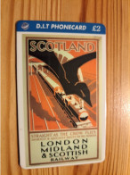 Prepaid Phonecard United Kingdom, D.I.T. - Historic Poster, Train, Railway - Bedrijven Uitgaven