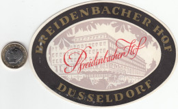 ETIQUETA - STICKER - LUGGAGE LABEL  HOTEL BREINDENBACHER HOP DUSSELDORF   -   ALEMANIA - ALLEMAGNE - DEUTSCHLAND - Etiquetas De Hotel