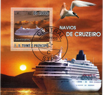 CHCT63 - Ship, Yacht, Transports, Travel, Bird, Stamp Mini Sheet, Used CTO, 2007, Sao Tome E Principe - Sao Tome Et Principe