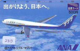 Télécarte  JAPON * AIRPLANE * ANA *  (2713)  AVIATION * AIRLINE Phonecard  JAPAN  * FLUGZEUG * VLIEGTUIG - Aviones