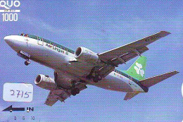 Télécarte  JAPON * AIRPLANE * AER LINGUS *  (2715)  AVIATION * AIRLINE Phonecard  JAPAN  * FLUGZEUG * VLIEGTUIG - Aviones