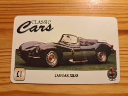 Prepaid Phonecard United Kingdom, Unitel - Classic Cars, Jaguar XKSS - Emissions Entreprises