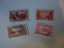 LIBAN  LEBANON USED  4  STAMPS MONUMENTS  GRAD LIBAN 1925 1937 25P RED - Lebanon