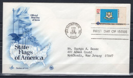 USA FDC 1976 Series State Flags Of America - Connecticut - 1971-1980