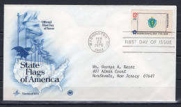 USA FDC 1976 Series State Flags Of America - Massachusetts - 1971-1980