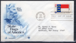 USA FDC 1976 Series State Flags Of America - North Carolina - 1971-1980