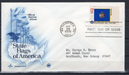 USA FDC 1976 Series State Flags Of America - Wisconsin - 1971-1980