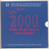 ITALIA REPUBBLICA DIVISIONALE ZECCA DELLO STATO CON ARGENTI 400° ANNIV. DELLA MORTE DI GIORDANO BRUNO ANNO 2000 FDC - Mint Sets & Proof Sets