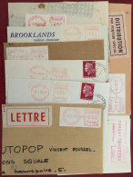 France Lot De 10 Fragments Avec Machine à Affranchir - (B3727) - Lettres & Documents