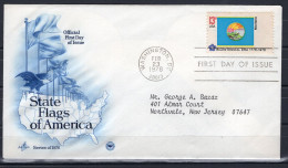 USA FDC 1976 Series State Flags Of America - Montana - 1971-1980