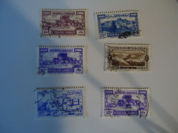 LIBAN  LEBANON USED    6 STAMPS  LANDSCAPES  MONUMENTS 1925 1945 - Lebanon