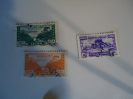 LIBAN  LEBANON USED   3  STAMPS  LANDSCAPES  MONUMENTS  1945 - Libanon