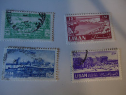 LIBAN  LEBANON USED   4  STAMPS  LANDSCAPES  MONUMENTS - Libanon