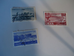 LIBAN  LEBANON USED   3  STAMPS  LANDSCAPES  MONUMENTS - Lebanon