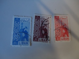 LIBAN  LEBANON USED    3 STAMPS   ANNIVERSARIES - Lebanon