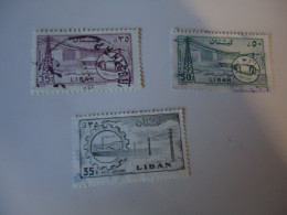 LIBAN  LEBANON USED    3 STAMPS   TECHNOLOGY ENERGY - Lebanon