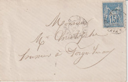 France Lettre 1889  Oblit. Ambulant Le Havre à Paris D Pour Forges (76) - 1877-1920: Semi Modern Period