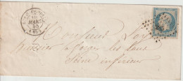 France Lettre 1865 De Paris Batignolles PC285  Pour Forges (76) - 1849-1876: Periodo Classico