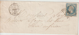 France Lettre 1865 De Paris Batignolles PC285  Pour Forges (76) - 1849-1876: Période Classique