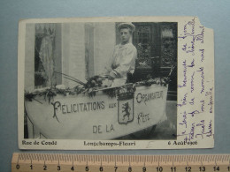 Leuze En Hainaut - Rue De Condé - Longchamps Fleuri - 6 Août 1906 - Félicitations Aux Organisateurs De La Fête - Leuze-en-Hainaut