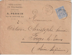 France Lettre 1876 D'Is Sur Tille Pour Forges (76) Avec Cachet OR - 1849-1876: Période Classique