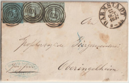 1857 - THURN UND TAXIS - LETTRE De DARMSTADT => OBERINGELHEIM - Storia Postale