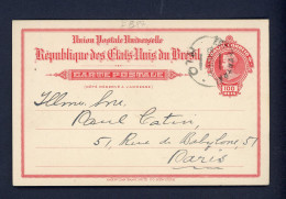 BRÉSIL -    N° Yt (VOIR SCAN) Obli. De 1921 Pour LA FRANCE - Postal Stationery