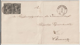 1861 - SACHSEN - PAIRE Sur LETTRE De DRESDEN => CHEMNITZ - Saxe