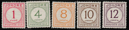 MALAYSIA - JOHORE - Timbres-Taxe N°1/5 * (1938) - Johore