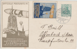 1909 - CP ENTIER PRIVEE "EXPOSITION ZEPPELIN" !! De FRANFURT Avec VIGNETTE ! - Airmail & Zeppelin