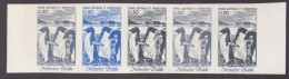 Bande De 5 Essai De Couleur  Taaf/fsat Manchot Yvert 86 MNH ** - Imperforates, Proofs & Errors