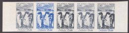 Bande De 5 Essai De Couleur  Taaf/fsat Manchot Yvert 86 MNH **3 - Imperforates, Proofs & Errors