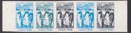 Bande De 5 Essai De Couleur  Taaf/fsat Manchot Yvert 86 MNH **4 - Imperforates, Proofs & Errors